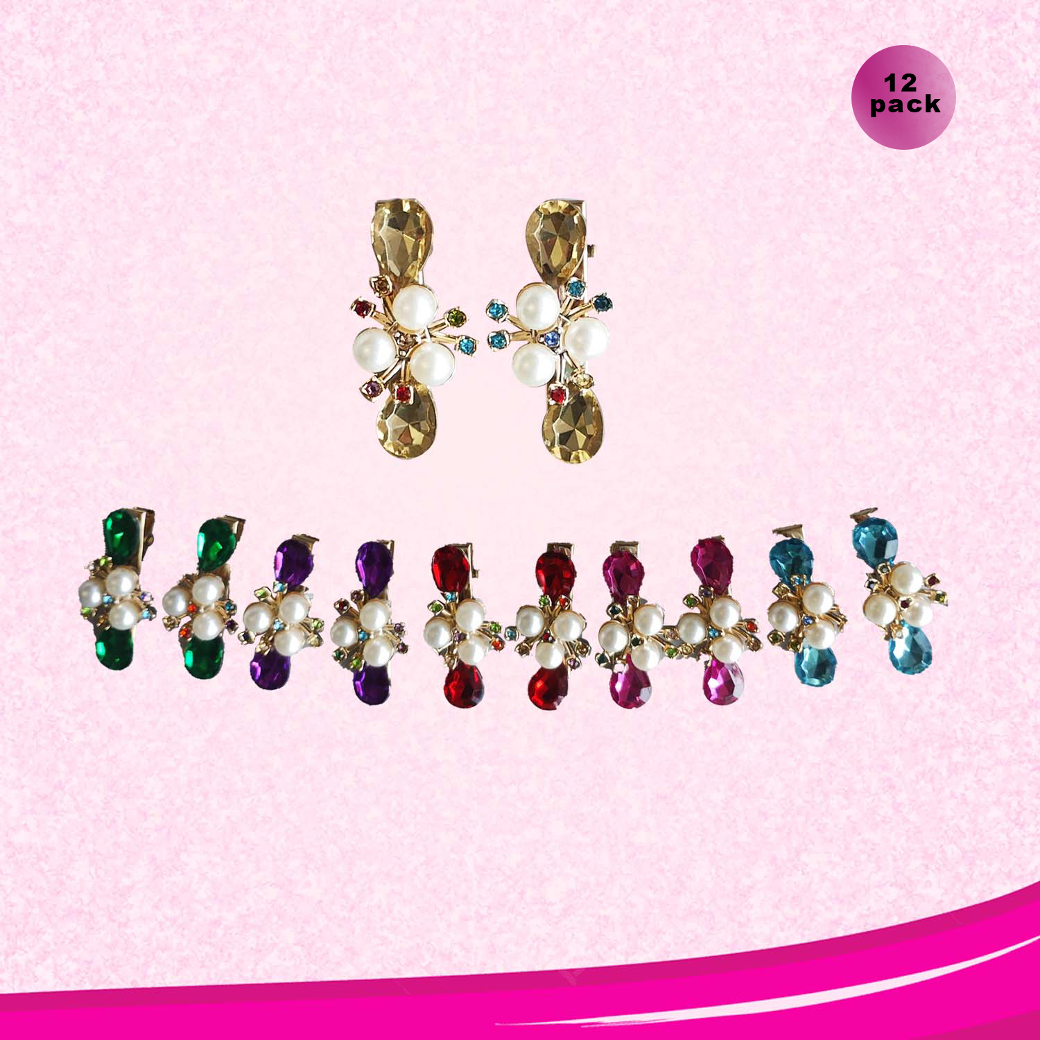 Pearl & Crystal Designer Hair Clip for Women & Girl - Image 2