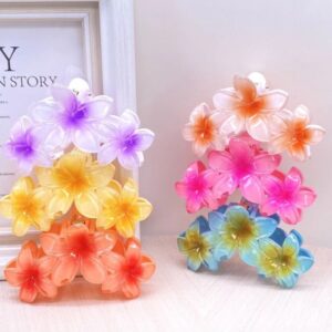 Colorful Transparent Flower Hair Claw Clip