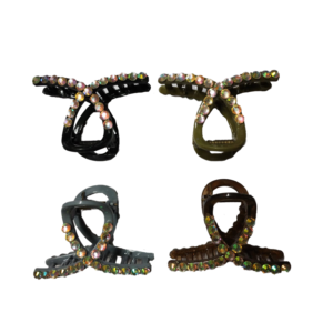 Rhinestone Embellished Hair Claw Clips Set for Women