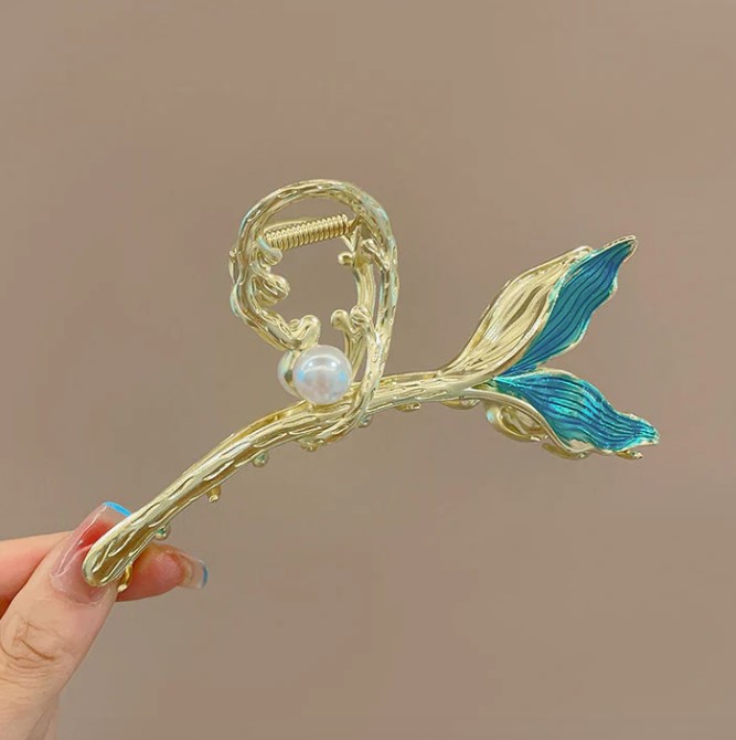 Mermaid Tail Pearl Hair Clip