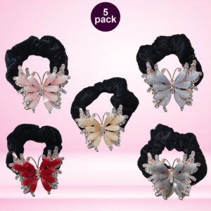Alternative view of Rhinestone Crystal Butterfly Hair Ties for Women & Girls