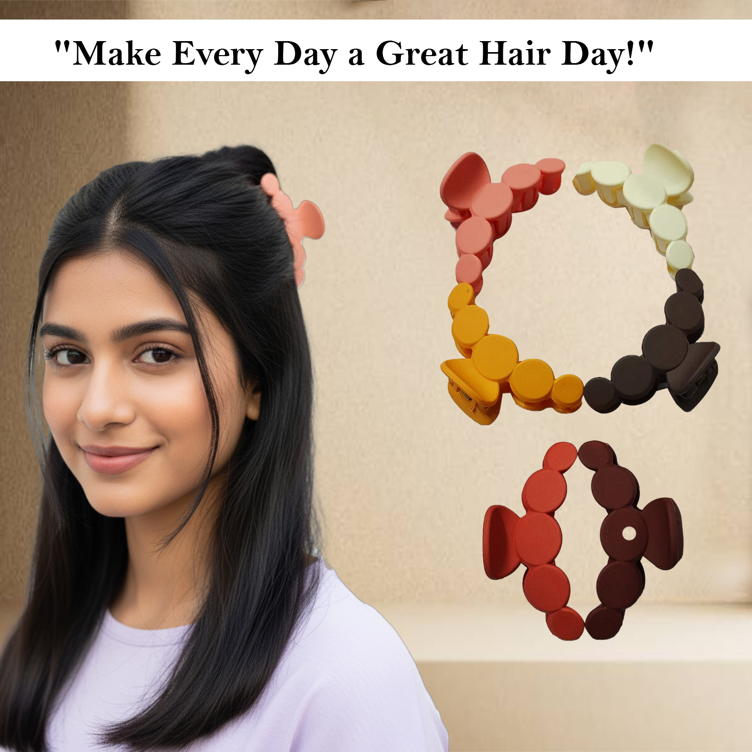 Multi-Color Dot Hair Clutcher Pins Set - Image 3