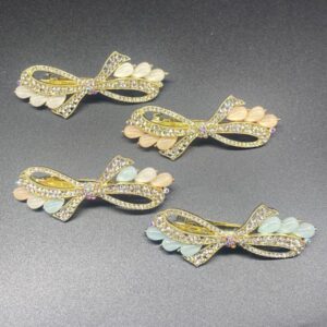 Set Of 4 Artificial Stones Flower Hair Clip Bridal Hair Accessories