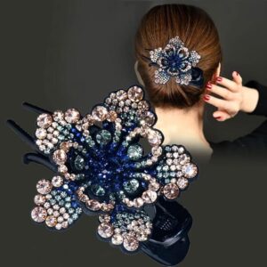 Alternative view of  Flower Bling Shiny Ponytail Holder Catch Barrette