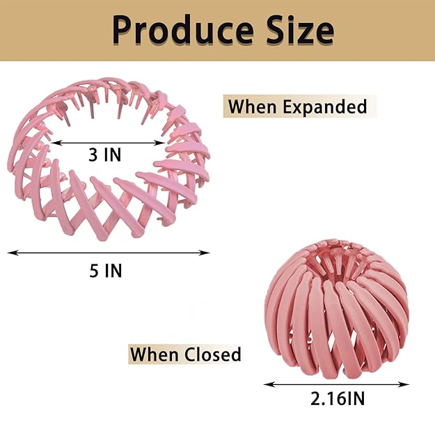 3 Pcs Korean Style Retractable Hair Bun Maker Clip, - Image 3