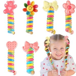 4 Pcs spring Telephone Wire Hair Band for Kids