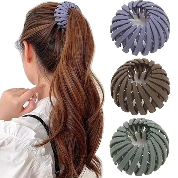  3 Pcs Korean Style Retractable Hair Bun Maker Clip,