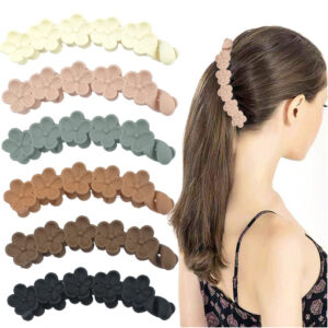  6 Pack Banana Clips Hair Banana Flower Hair Clips for Women