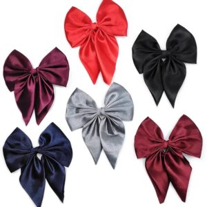 Large Satin Silk Bow Hair Clips for Women (Multicolor)