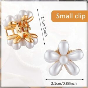 Alternative view of Mini Pearl Flower Hair Claw Clips for & Girls